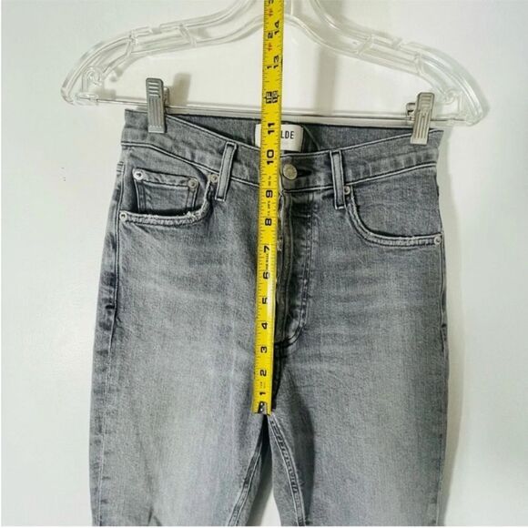 AGOLDE Nico High-Rise Raw Hem Button Fly Skinny Jeans Gray Size 24 - Picture 10 of 14